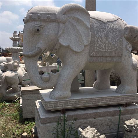 花岗岩石雕大象一对 厂家直销批发定做门口象雕塑大象-阿里巴巴