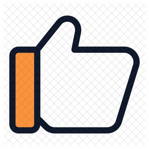 Thumbs Up Icon - Download in Colored Outline Style