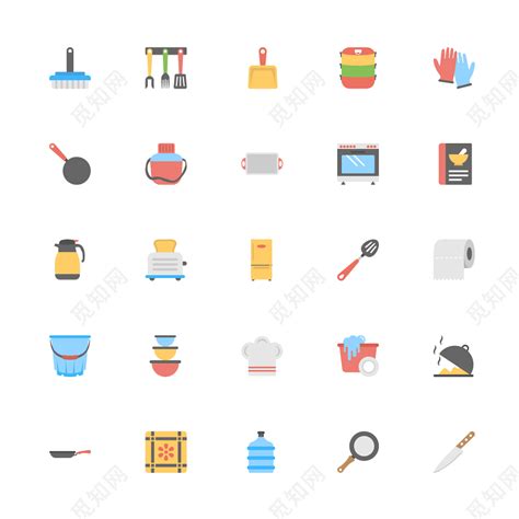 简约涂色厨房餐具图标图片素材免费下载 - 觅知网
