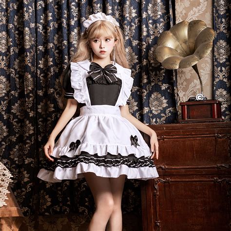 新洋装Lolita洋装洛丽塔萝莉连衣裙女佣服软妹咖啡厅女仆装服务员-阿里巴巴