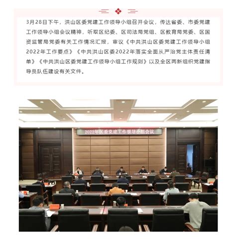洪山区委部署2022年党建工作重点任务 - 武汉市洪山区人民政府门户网站
