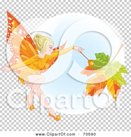 Royalty-Free (RF) Clipart Illustration of a Fall Fairy Changing A Leaf ...
