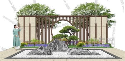 新中式景墙设计图__景观设计_环境设计_设计图库_昵图网nipic.com