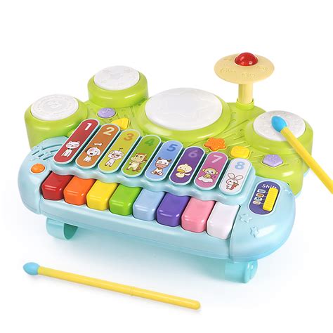 谷雨儿童电子琴宝宝手敲琴婴儿早教益智小钢琴音乐启蒙多功能手拍鼓玩具