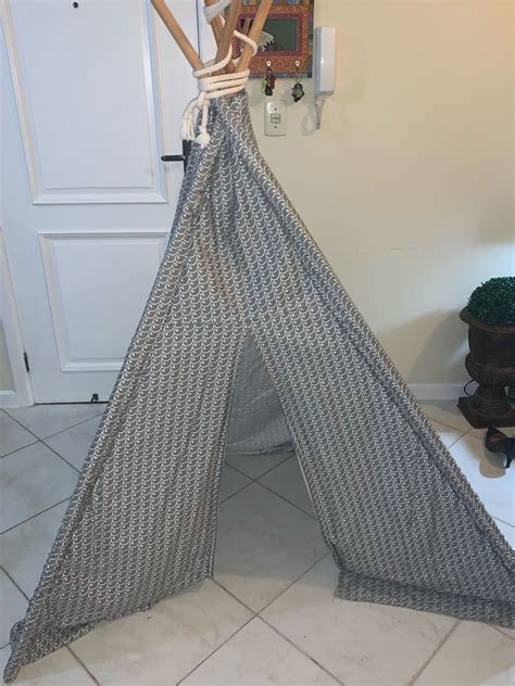 Cabana Infantil Estilo Tenda com Janelas Azul e Branco Material de ...