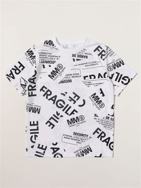 MM6 MAISON MARGIELA: T-shirt with fragile print - White | T-Shirt Mm6 ...