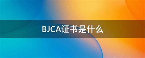 BJCA证书是什么 - 业百科