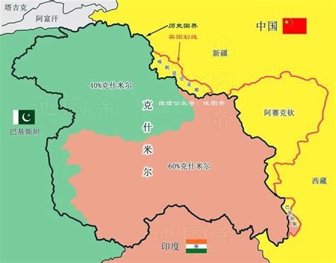 克什米尔地区地图图片