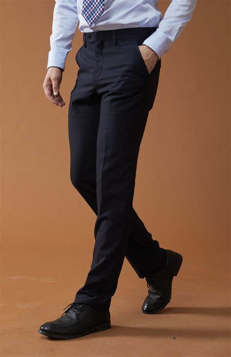 藏蓝色毛涤混纺（50%毛）商务西裤-男装定制 | 拉雅网，拉雅私定，拉雅私人定制，在线定制领导品牌