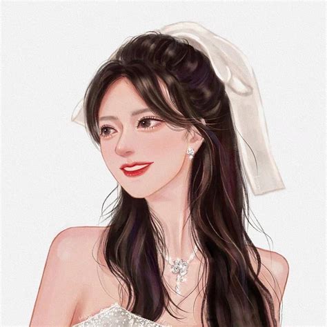 甜美女生漫画手绘头像