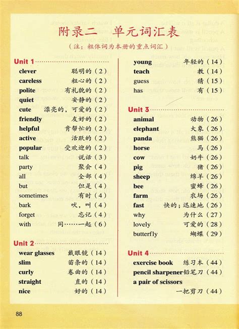 开心学英语|五年级下册单词表