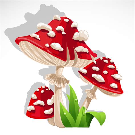 红色的卡通蘑菇插图图片-矢量的红色蘑菇卡通插图素材-高清图片-摄影照片-寻图免费打包下载
