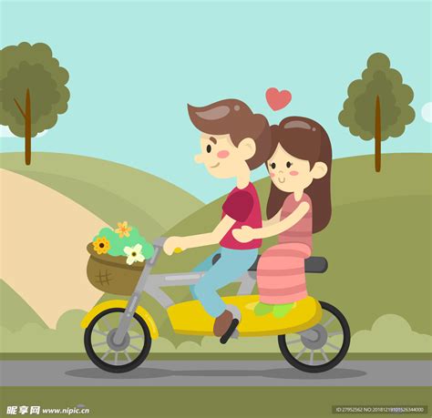 情人节骑车情侣设计图__图片素材_其他_设计图库_昵图网nipic.com