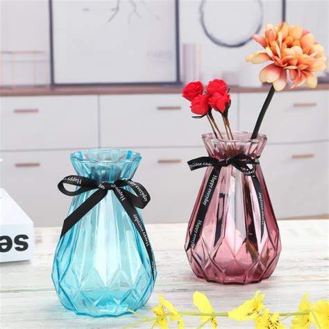 玻璃花瓶_透明玻璃花瓶 水培花瓶 装饰简约花瓶欧式干花 - 阿里巴巴