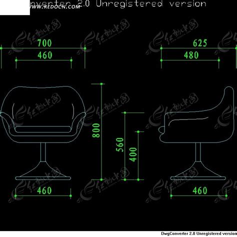 休闲椅子尺寸图CAD素材免费下载_红动中国