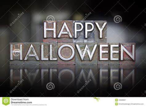 Happy Halloween Letterpress Stock Image - Image of happy, vintage: 43908697
