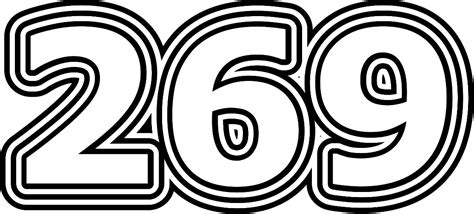 269 black and white lines number logo design Vector Image