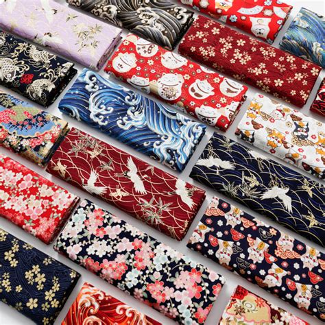 批发日本和风烫金全棉印花布料手工中式和风棉布和服樱花印花面料-阿里巴巴