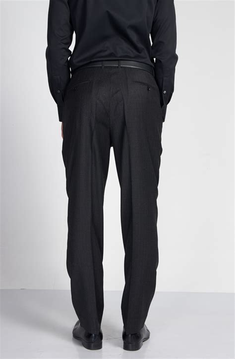 灰底棕色条纹羊绒西裤-男装定制 | 拉雅网，拉雅私定，拉雅私人定制，在线定制领导品牌