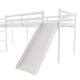 Twin Loft Bed, L-Shape Loft Beds w/Ladder & Slide, Low Loft Bed, White ...