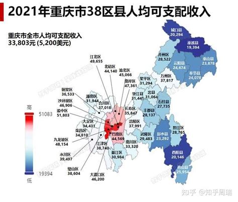 一图看懂京津沪渝四大直辖市各区县GDP差距：最高区几乎是最低区30-50倍！ - 知乎