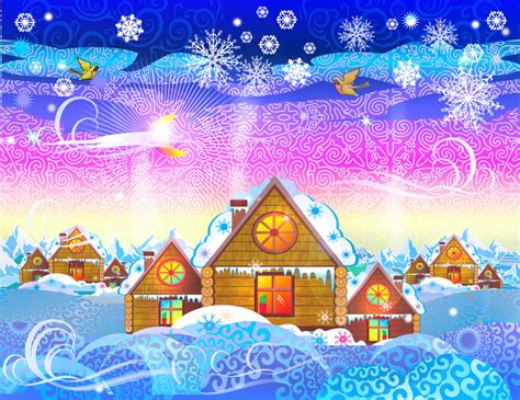 圣诞村，舒适的房子在圣诞节的早晨图片免费下载-5081953078-千图网Pro