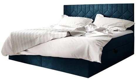 Box 5 Κρεβάτι King Size Επενδυμένο με Ύφασμα Μπλε με Αποθηκευτικό Χώρο ...