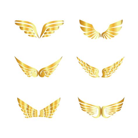 简约金色翅膀标志矢量素材免费下载 - 觅知网