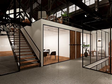 现代工业风办公室|空间|家装设计|李金泽Design - 原创作品 - 站酷 (ZCOOL)