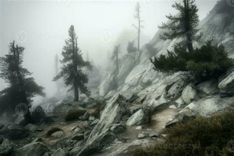 Mist rock landscape forest. Generate Ai 28040441 Stock Photo at Vecteezy