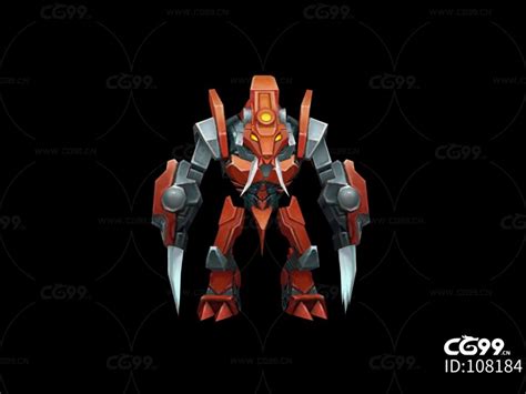 橙色 狼式机甲 机器人-cg模型免费下载-CG99