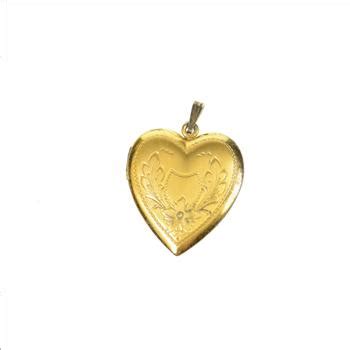 Gold Filled Retro Ornate Floral Etched Heart Photo Locket Pendant ...
