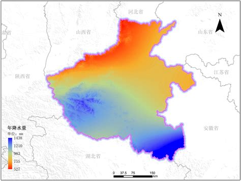 河南省年降雨量空间分布数据-气象气候类数据产品-地理国情监测云平台