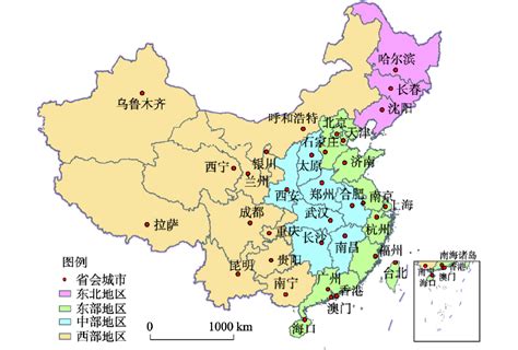 阿拉逸佰 - 中国地图素材A 可编辑 标注省会城市