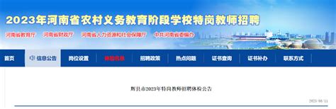 2020年河南新乡辉县市公开招聘教师公告详情 - 才士网校