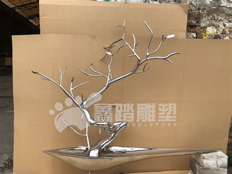 不锈钢镂空树雕塑 别墅景观摆件-宏通雕塑