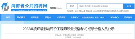 2015年海南环评师成绩查询网站：中国人事考试网