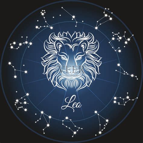 狮子,标志,十二宫图,星座,狮子座正版插画素材下载_ID:163543350 - Veer图库