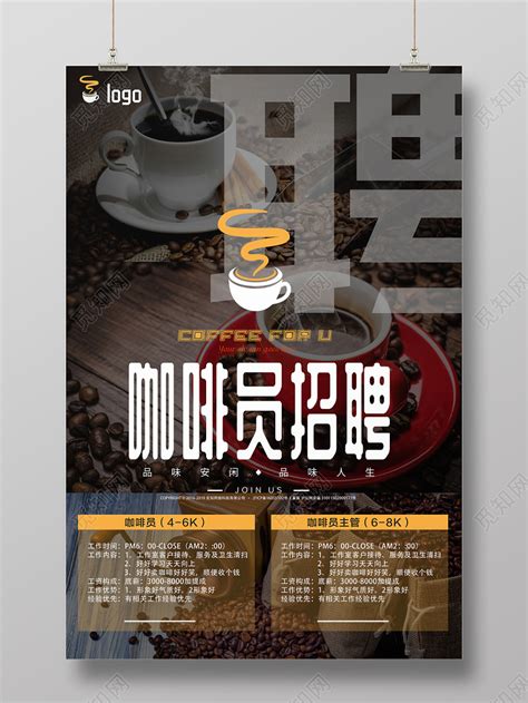清新简约咖啡招聘宣传展板海报图片下载 - 觅知网