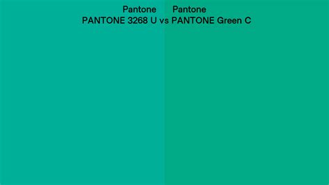 Pantone 3268 U vs PANTONE Green C side by side comparison