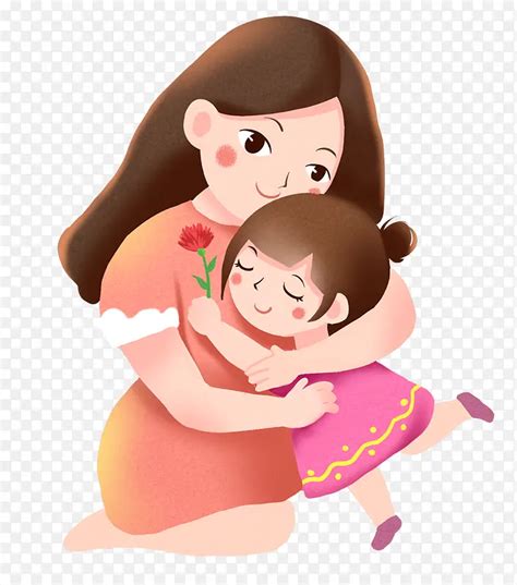 彩色手绘卡通母亲节人物母女奶奶妈妈女孩元素PNG素材免费下载 - 觅知网