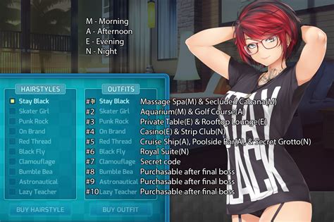 HuniePop 2: Double Date - Outfit and Location Cheat Sheet - Steam Lists