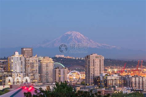 美国西雅图州西雅图黄昏时的西高清图片下载-正版图片502916603-摄图网