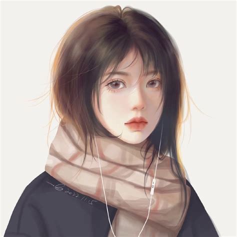 白底手绘头像温柔女生