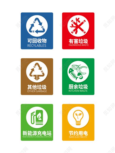 垃圾分类图标_素材中国sccnn.com