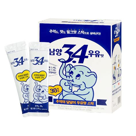韩国进口南阳1980年复刻小象牛奶饮料3.4欢乐象微甜牛乳冲饮条装 30条装*1盒【报价 价格 评测 怎么样】 -什么值得买