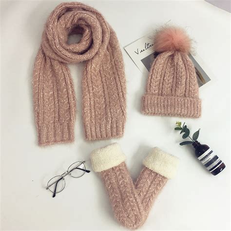 雪缔三件套女冬季手套围巾帽子一体韩版加厚保暖套装厂家批发-阿里巴巴