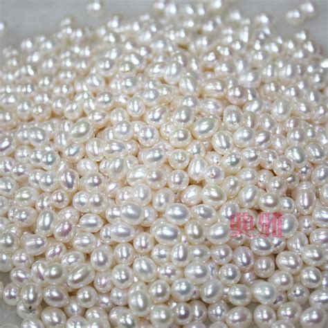 淡水珍珠小珍珠6mm米形半孔颗粒珍珠散珠-阿里巴巴