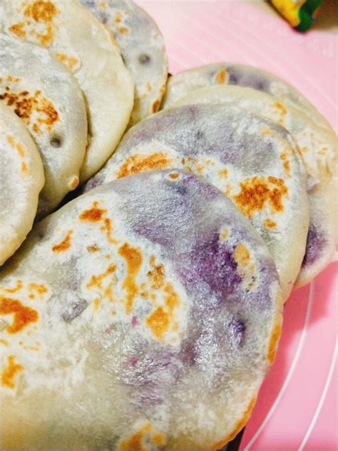 【超好吃的烫面紫薯饼饼的做法步骤图】安浅baby_下厨房