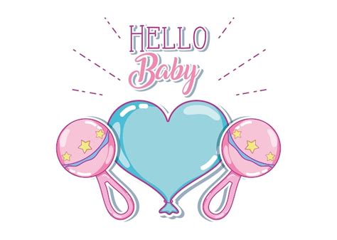 Premium Vector | Hello baby card vector illustration graphic design